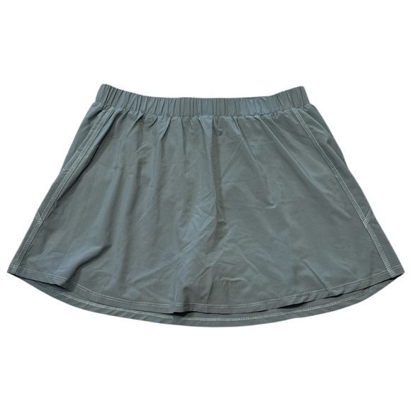 Wishlist Skort Size L Blue Gray Built In Shorts Elastic Waistband Curved Hem - Picture 2 of 10